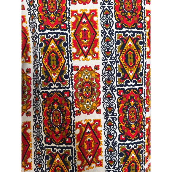 Vintage 1970s Bold Print Cotton dagger collar Shirt Boho Mod Festival medium - Picture 11 of 13